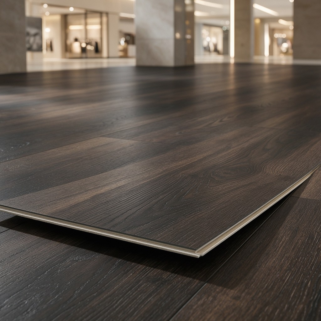 SPC premium commercial flagship 8.0 mm dark wood wide plank flooring